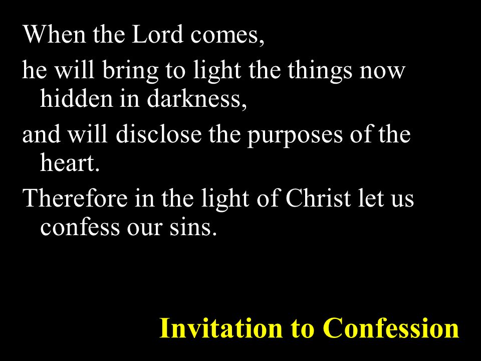 Invitation to Confession