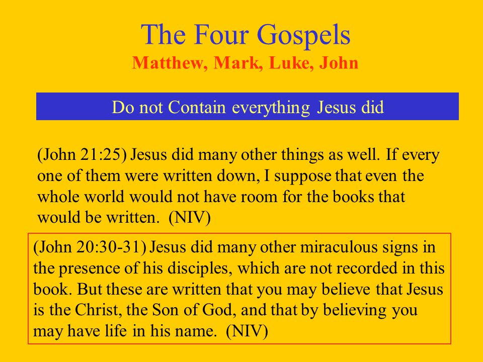 The Four Gospels Matthew, Mark, Luke, John