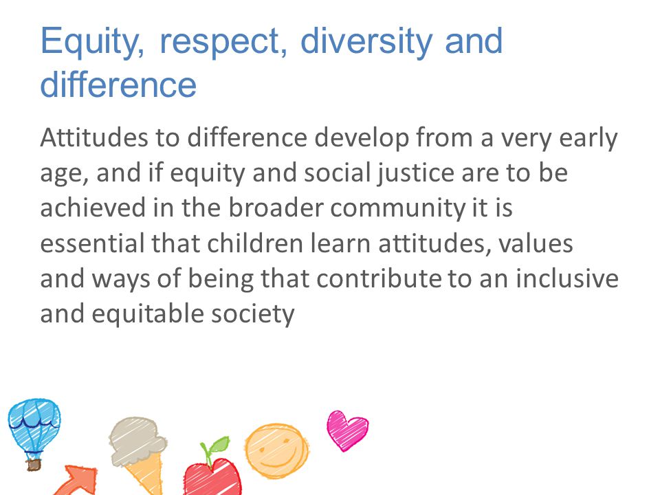 Equity, respect, diversity and difference
