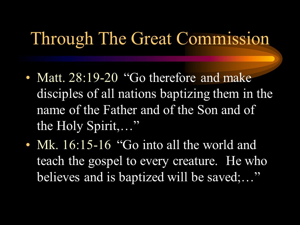 Through The Great Commission