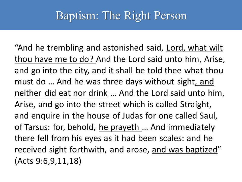 Baptism: The Right Person