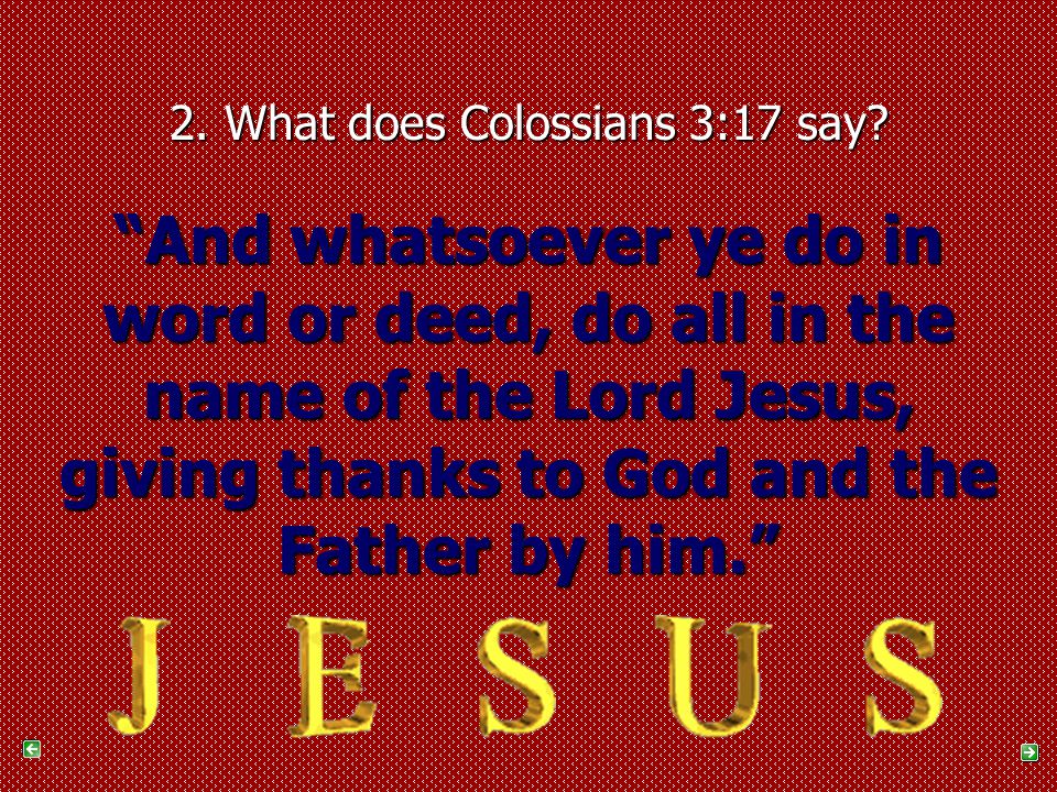2. What does Colossians 3:17 say