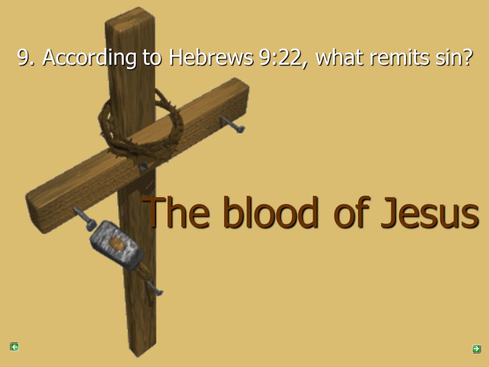 9. According to Hebrews 9:22, what remits sin