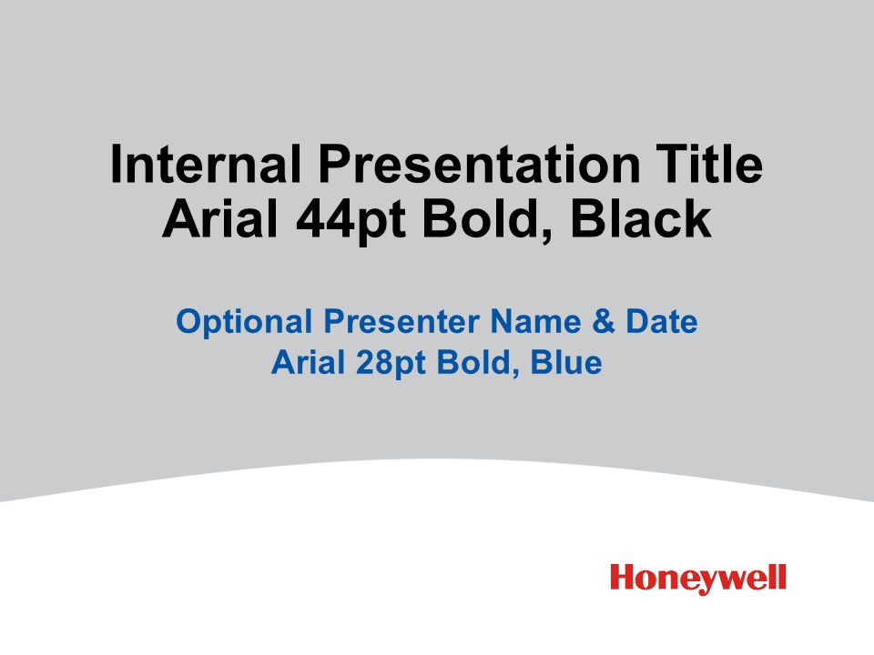 Internal Presentation Title Arial 44pt Bold, Black