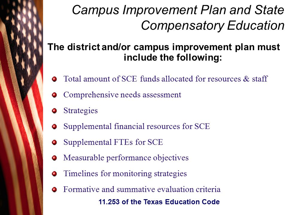 Campus Improvement Plan and State Compensatory Education