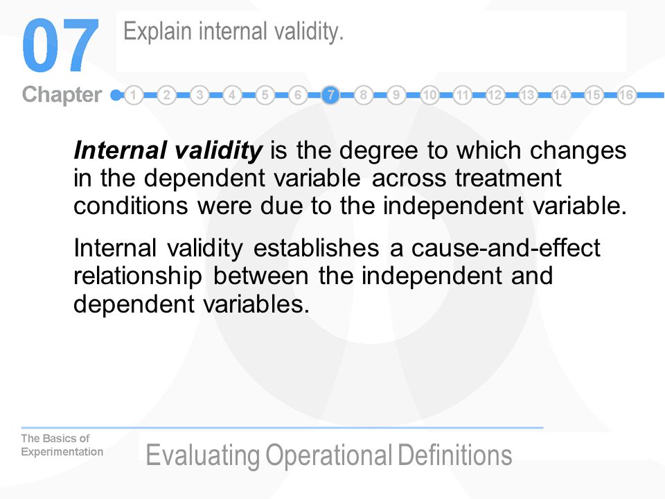 Explain internal validity.