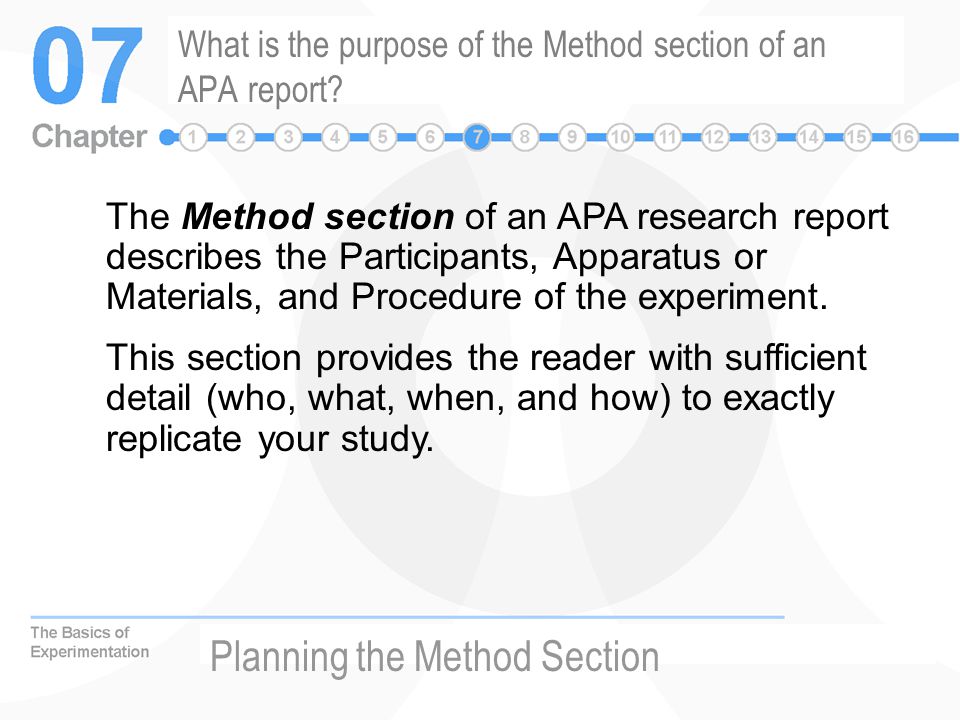 What is the purpose of the Method section of an APA report