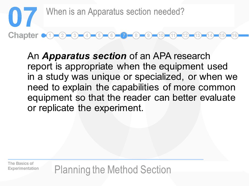 When is an Apparatus section needed
