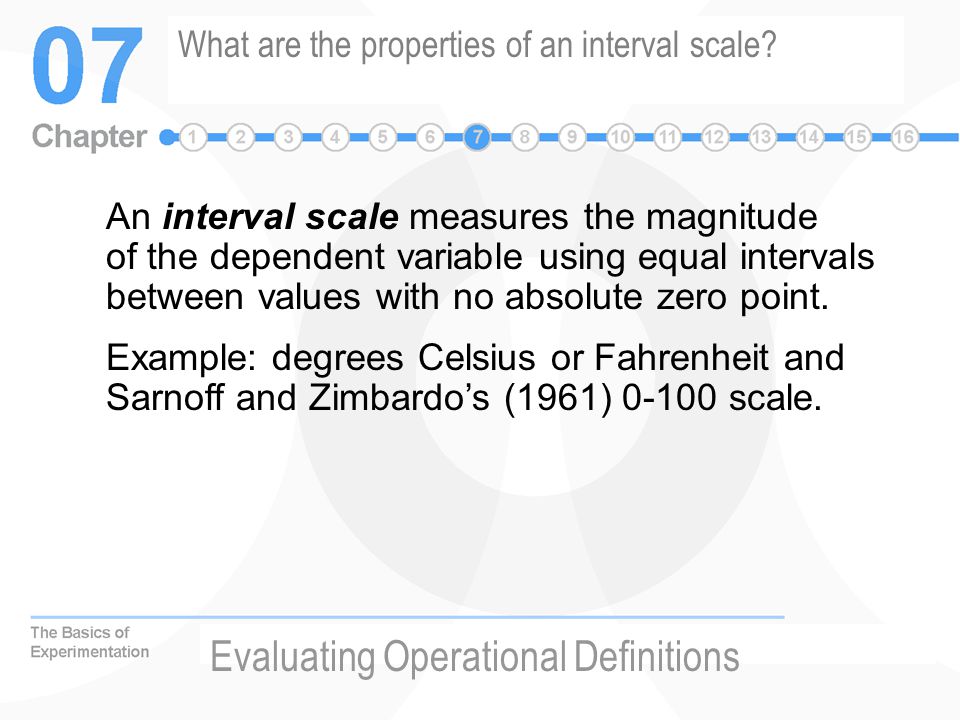 What are the properties of an interval scale