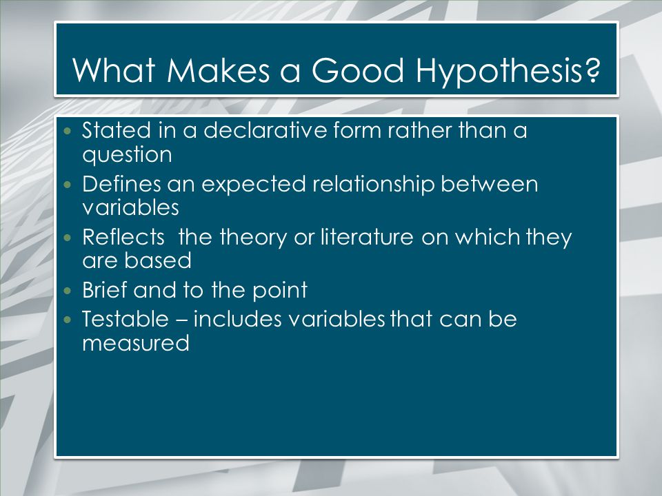 What Makes a Good Hypothesis