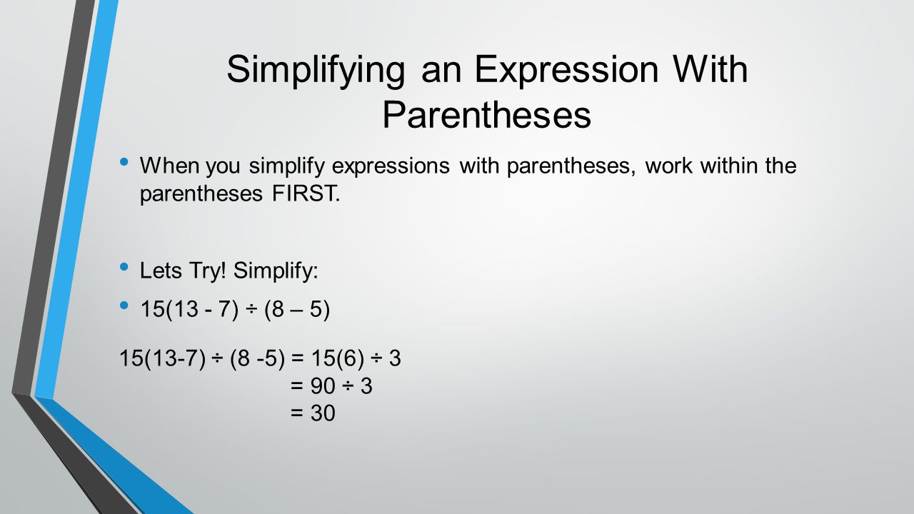 Simplifying an Expression With Parentheses