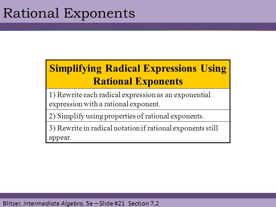 Simplifying Radical Expressions Using Rational Exponents