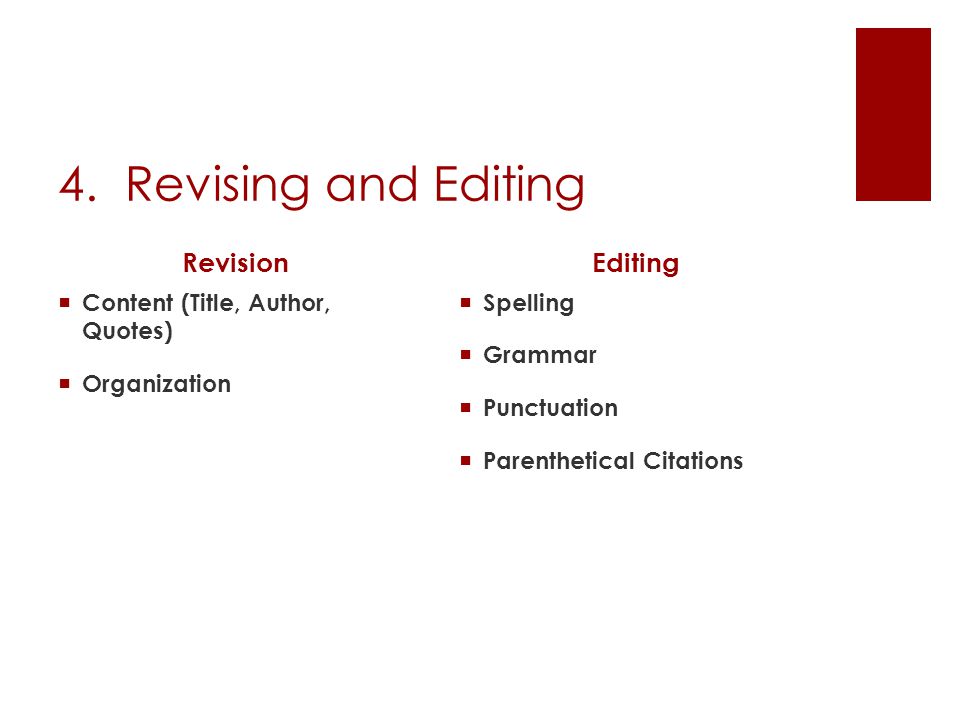 4. Revising and Editing Revision Editing