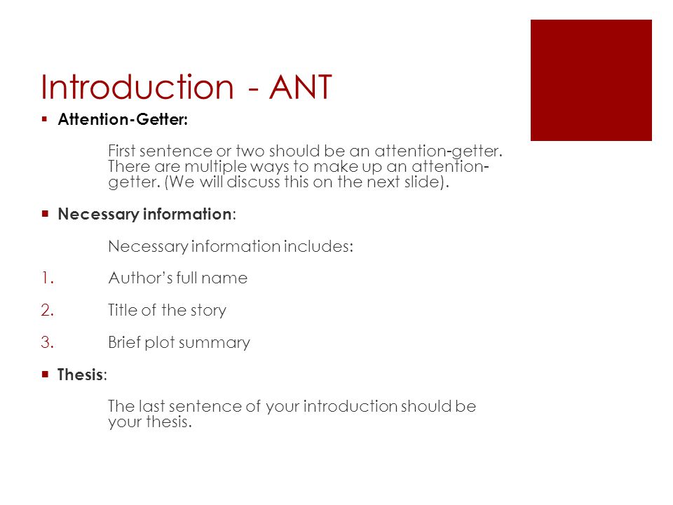 Introduction - ANT Attention-Getter: