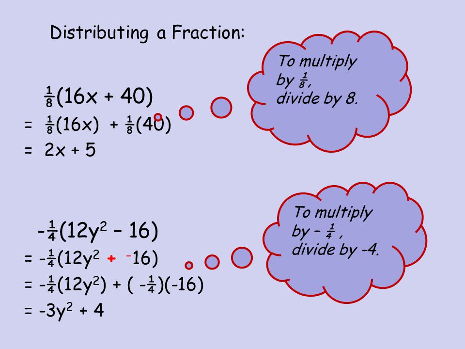 Distributing a Fraction: