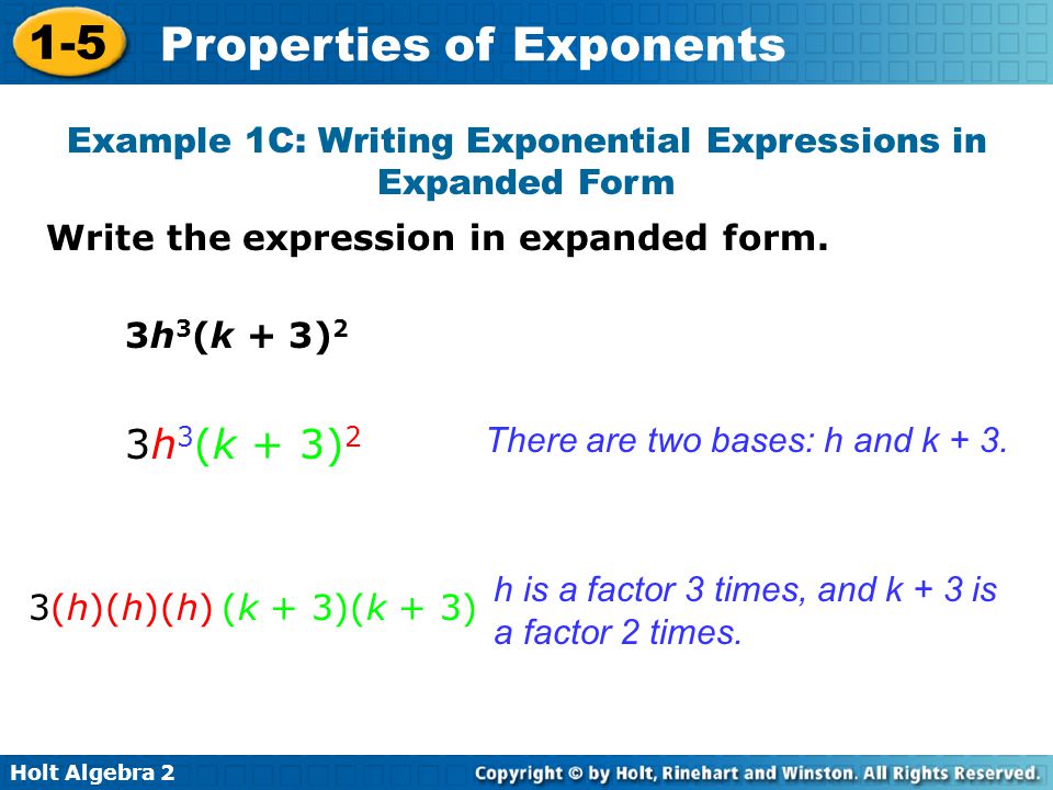 Example 1C: Writing Exponential Expressions in Expanded Form