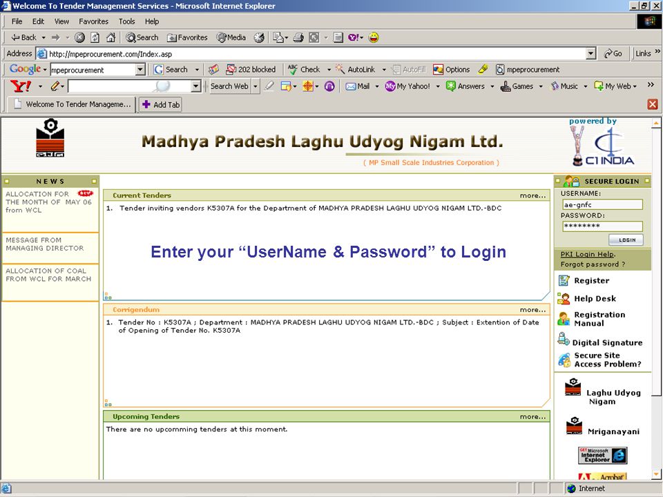 Enter your UserName & Password to Login