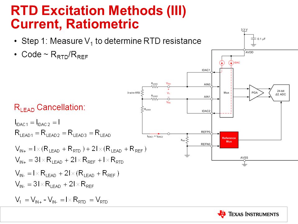 RTD Excitation Methods (III) Current, Ratiometric