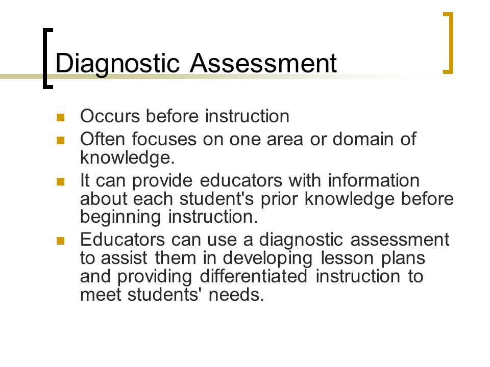 Diagnostic Assessment