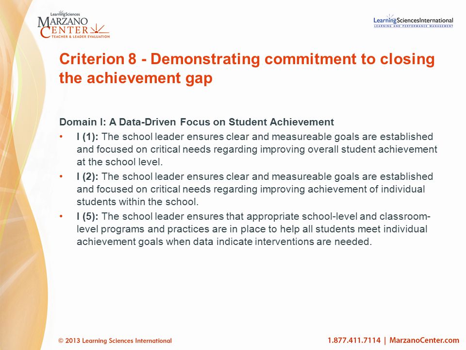 Criterion 8 - Demonstrating commitment to closing the achievement gap