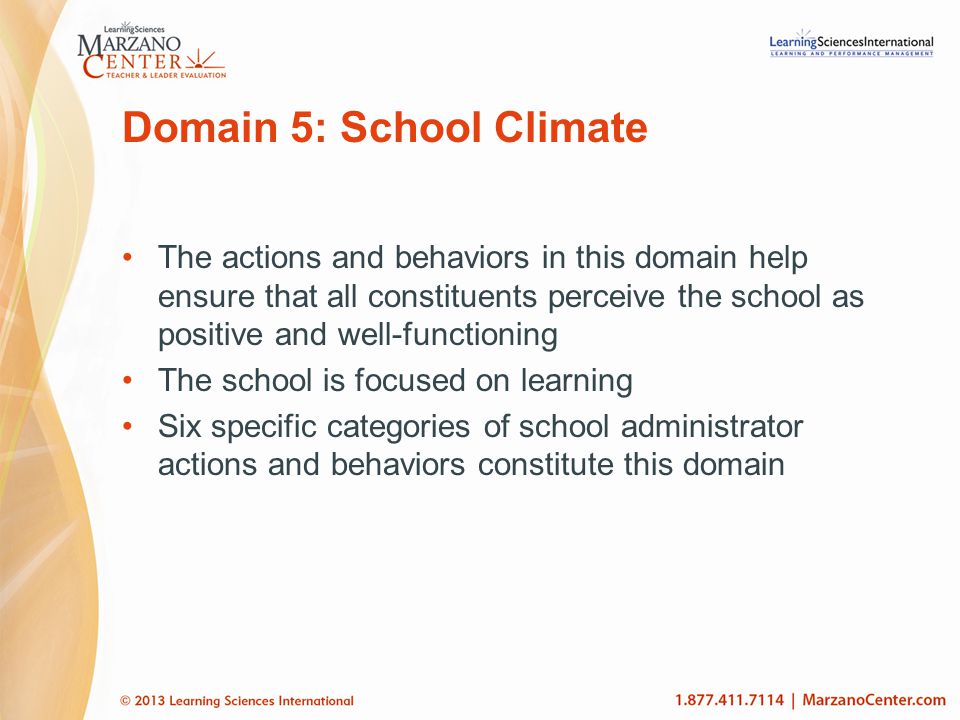 Domain 5: School Climate