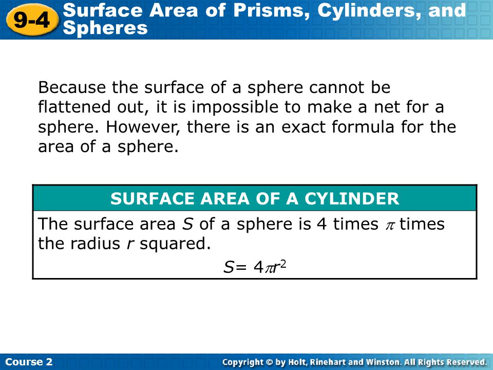 SURFACE AREA OF A CYLINDER