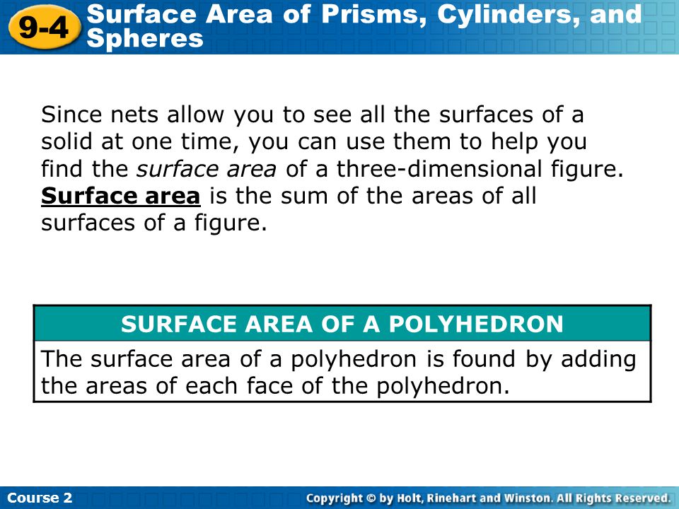 SURFACE AREA OF A POLYHEDRON