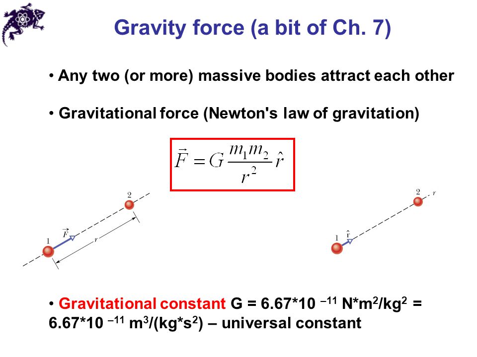 Gravity force (a bit of Ch. 7)