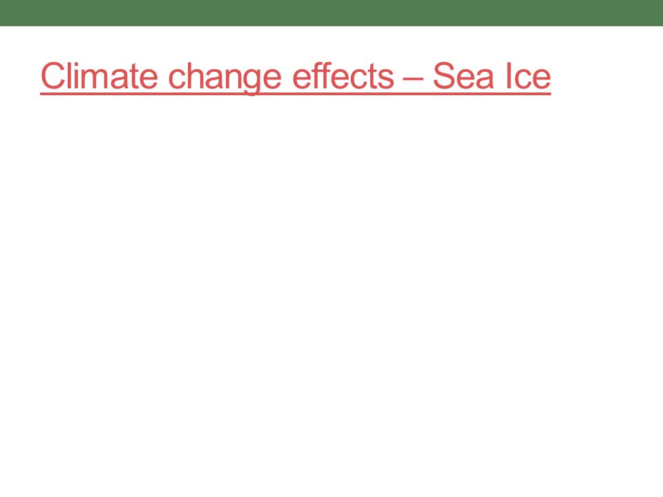Climate change effects – Sea Ice