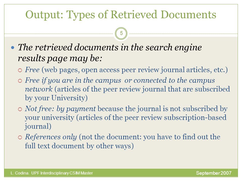 Output: Types of Retrieved Documents