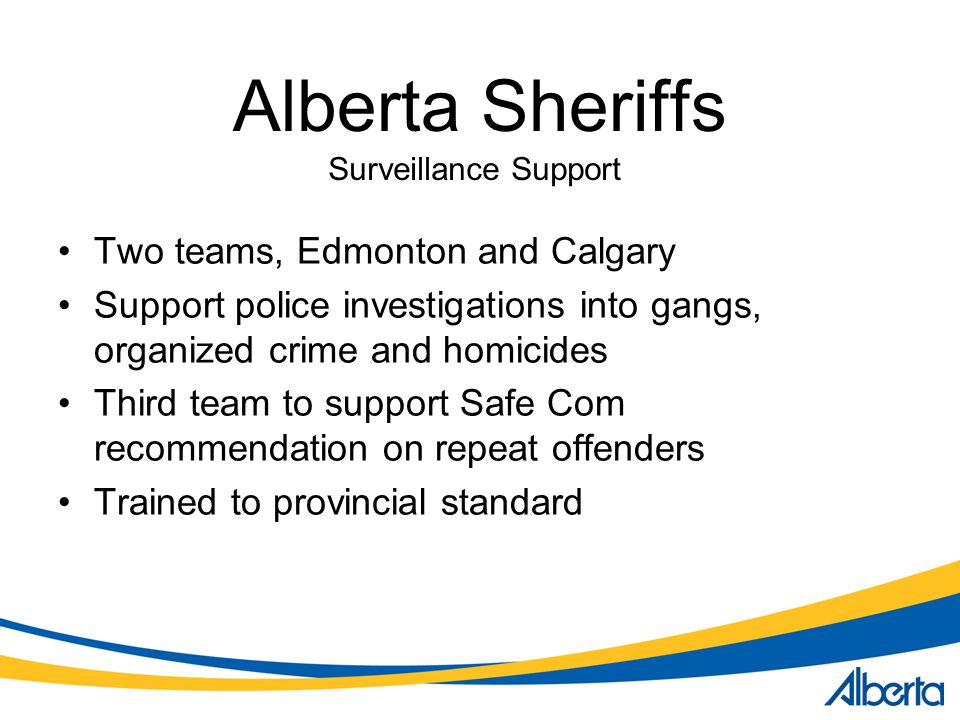 Alberta Sheriffs Two teams, Edmonton and Calgary