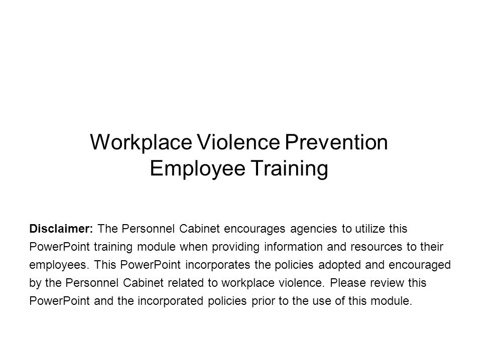 Workplace Violence Prevention Employee Training Ppt Video Online