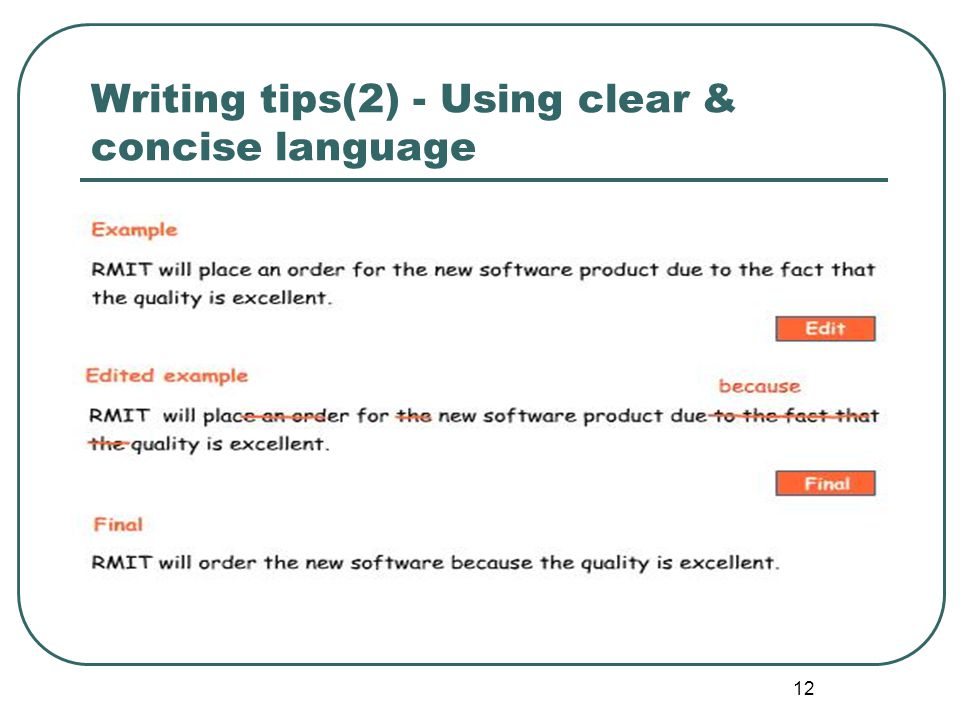 Writing tips(2) - Using clear & concise language