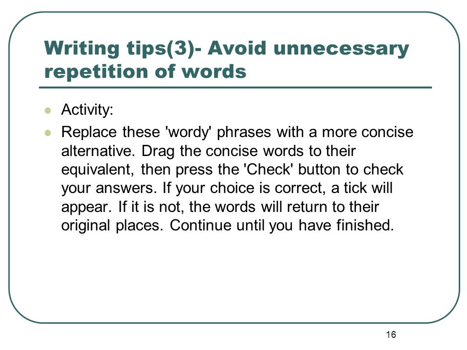 Writing tips(3)- Avoid unnecessary repetition of words