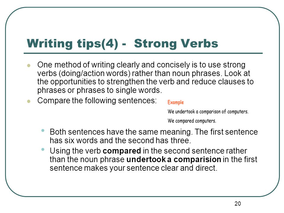 Writing tips(4) - Strong Verbs