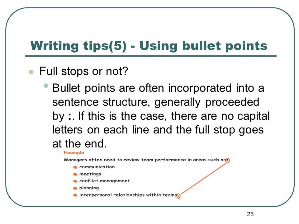 Writing tips(5) - Using bullet points