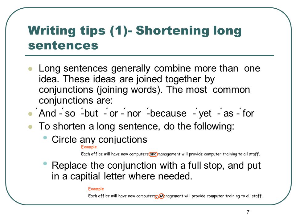 Writing tips (1)- Shortening long sentences