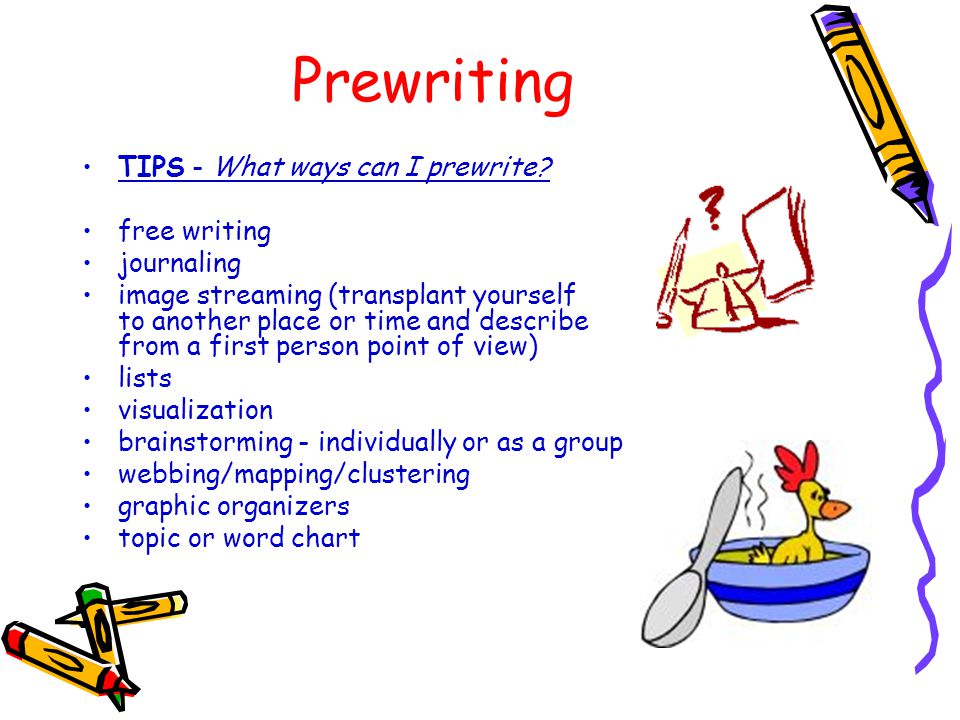 Prewriting TIPS - What ways can I prewrite free writing journaling