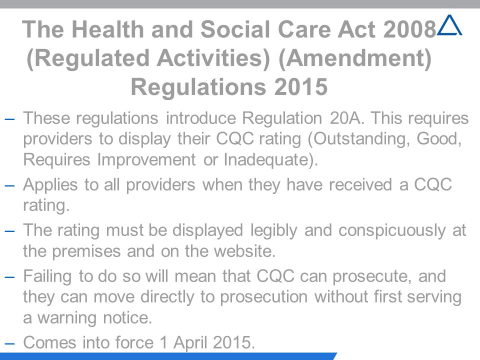 The Health and Social Care Act 2008 (Regulated Activities) (Amendment) Regulations 2015