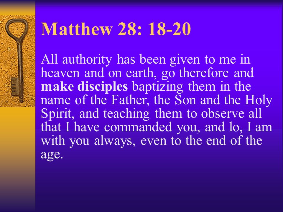 Matthew 28: 18-20