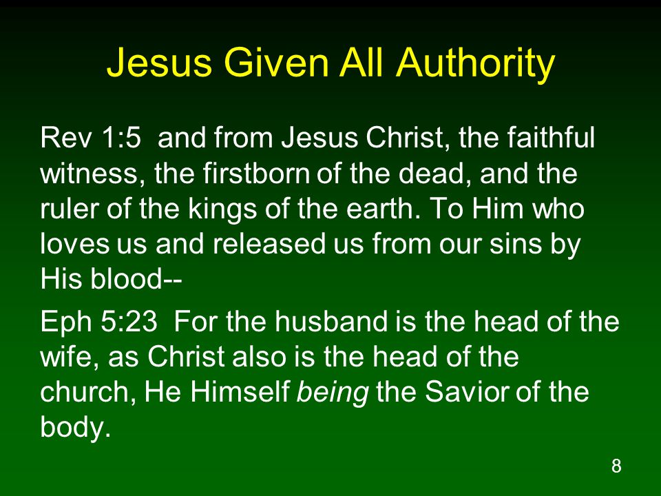 Jesus Given All Authority