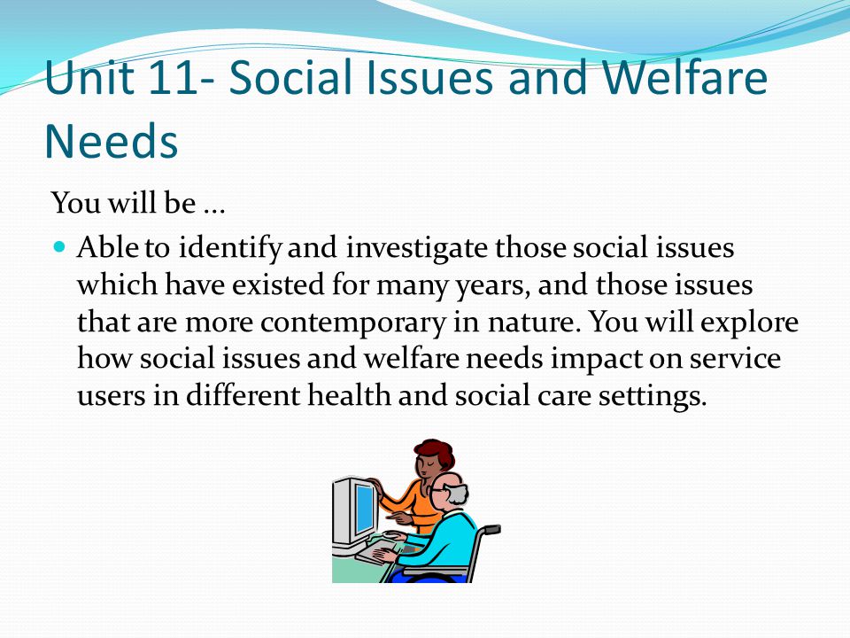 Unit 11- Social Issues and Welfare Needs