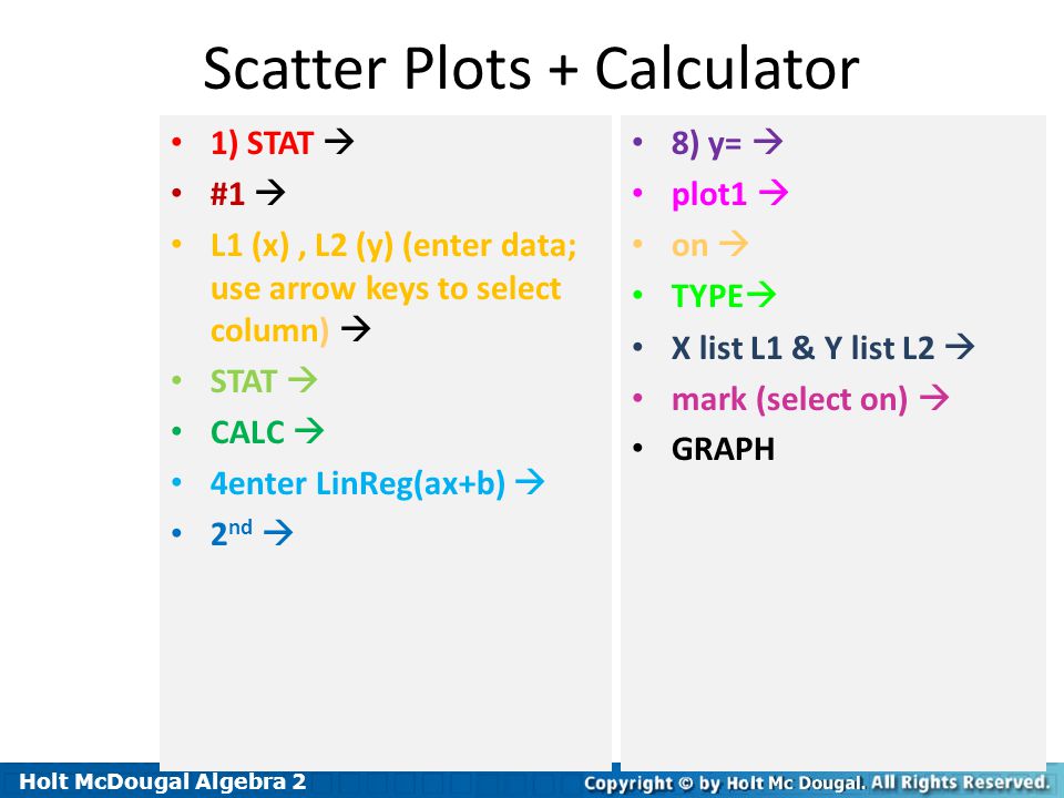 Scatter Plots + Calculator