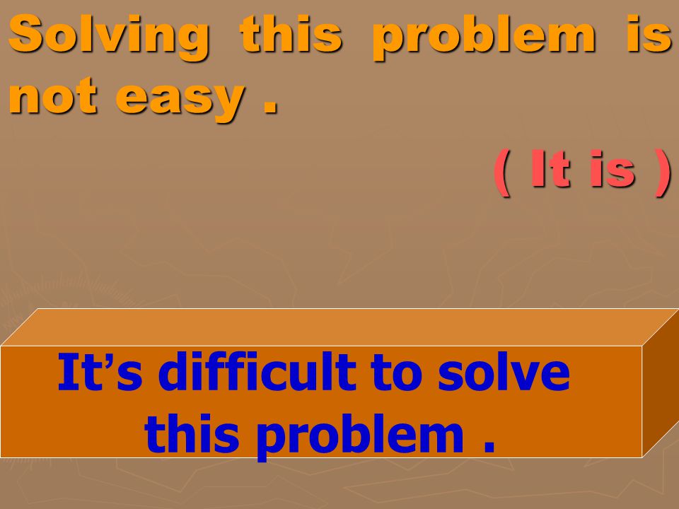 Solving this problem is not easy . ( It is )
