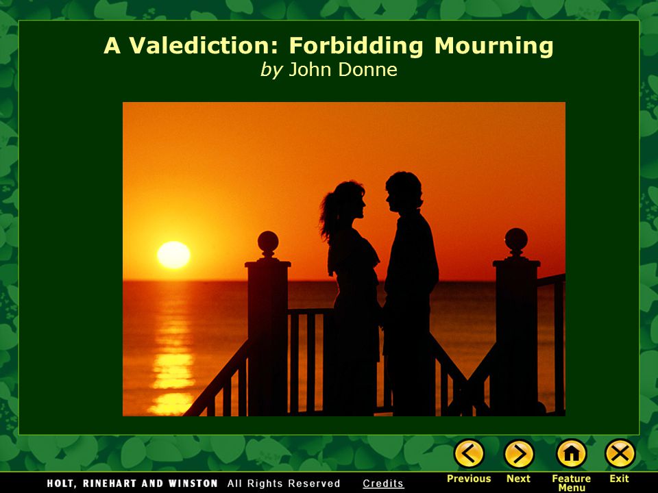 a valediction: forbidding mourning by john donne