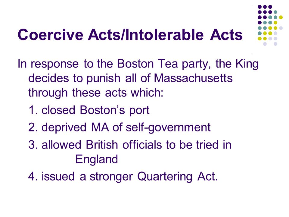 Coercive Acts/Intolerable Acts