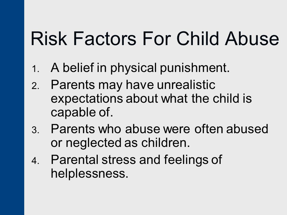 Risk Factors For Child Abuse