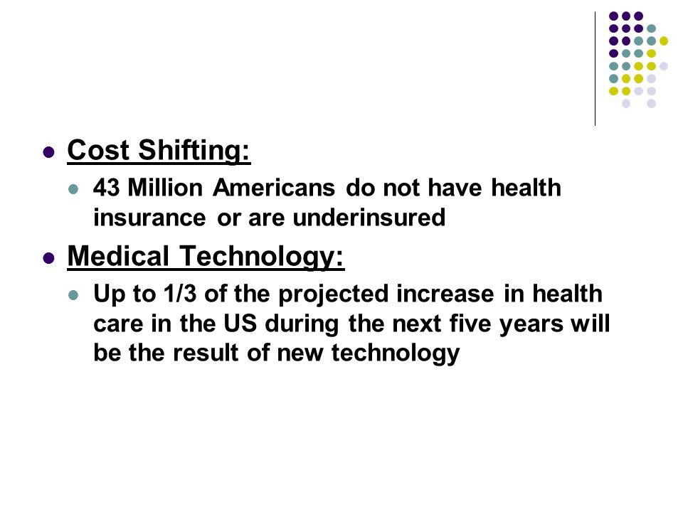Cost Shifting: Medical Technology: