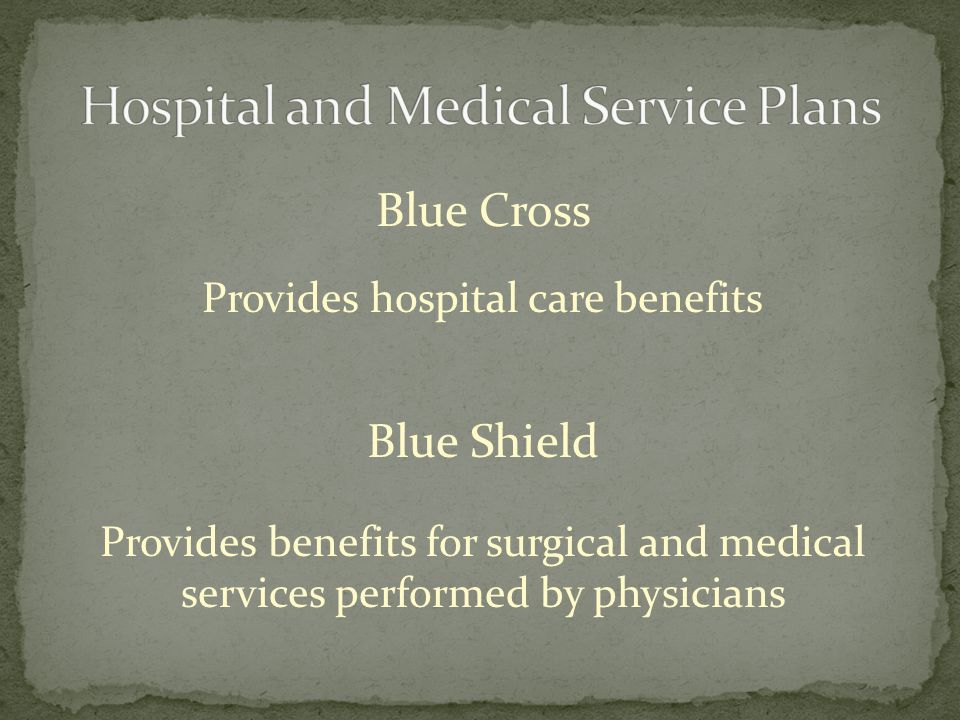Hospital and Medical Service Plans
