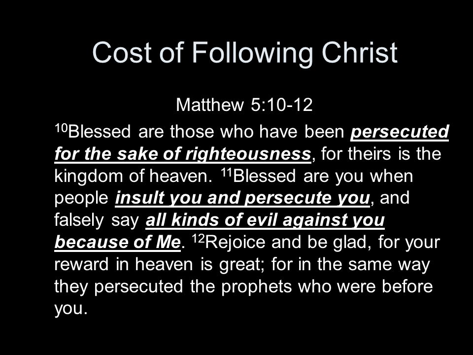 Cost of Following Christ